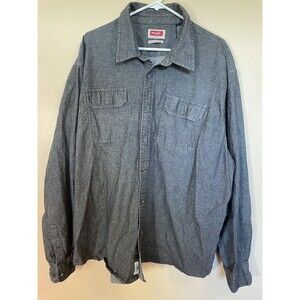 Wrangler Men’s Button Up Shirt Size 3XL Grey Acid wash